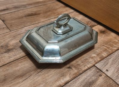 Silver Plated Covered Harrison Bros & Howson Alpha Vintage Entree Serving Dish and Cover Silverplate Sheffield England Antique Collectable Retro