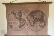 Vintage canvas map of the world