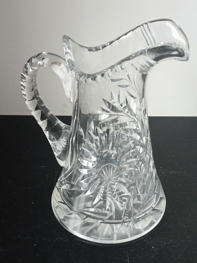 Vintage Crystal Cut Glass Pitcher Jug