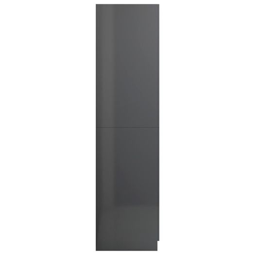 Wardrobe High Gloss Grey 80x52x180 cm Chipboard
