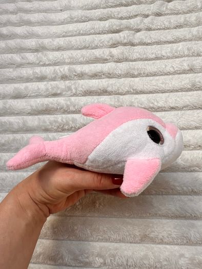 Pink white Dolphin Jumbo approx. 19 cm. (with tail) The batteries are running out Used Please see photos