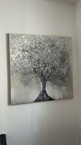 Silver & Grey Textured Tree Wall Art