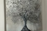 Silver &amp; Grey Textured Tree Wall Art