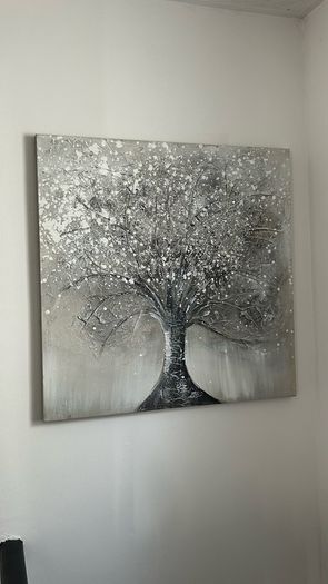 Silver & Grey Textured Tree Wall Art
