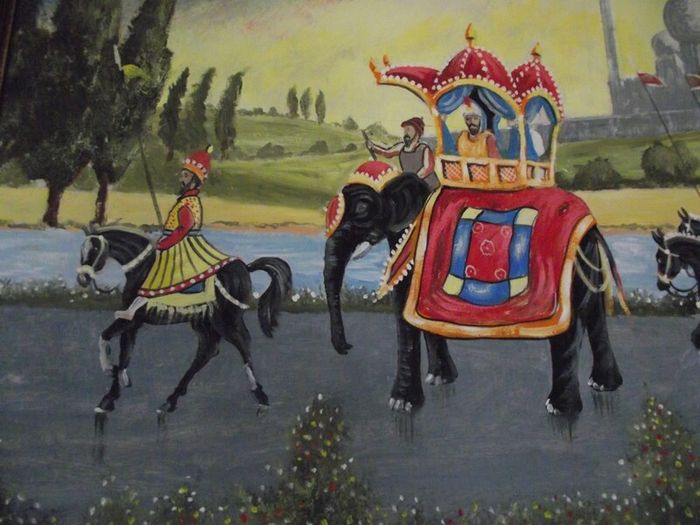 Indian Royal procession Painting - Signed B. McMullan