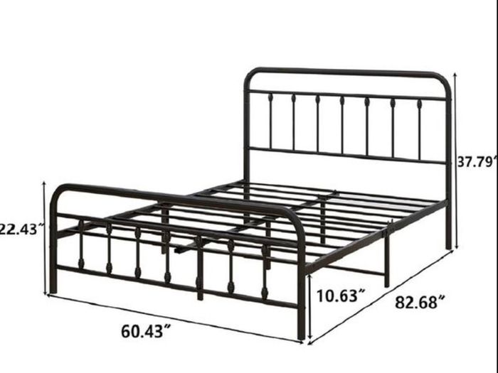 King Size Bed Frame with Headboard and Footboard/Under Bed Storage, Metal Bed Frames King Size Mattress Base No Box Spring Needed, Enhanced Support Noise Free, Black
