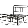 King Size Bed Frame with Headboard and Footboard/Under Bed Storage, Metal Bed Frames King Size Mattress Base No Box Spring Needed, Enhanced Support Noise Free, Black Image 8