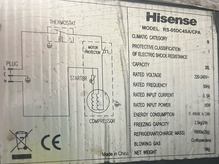 Hisense Under Counter Freezer