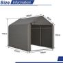 Garden Storage Tent Waterproof Anti UV Steel Frame PE Cover Grey 2.2 x 1.6M Image 2