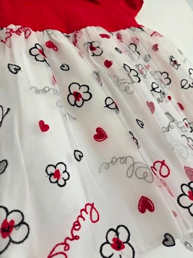 Like New Mayoral Dress with Hearts and Flowers - 3years