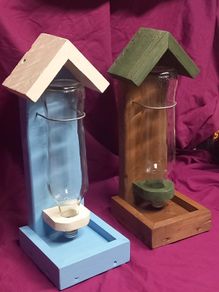 BIRD Seed Feeder Glass Bottle