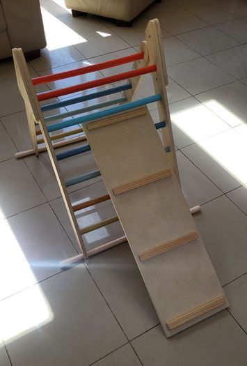 Toddler climbing frame with slide