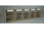 Madia 3 5-Boxes Storage Container Tilt Bins With Locking Bar