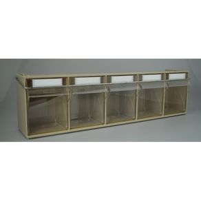 Madia 3 5-Boxes Storage Container Tilt Bins With Locking Bar