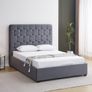 Madison Ottoman Bedframe Grey Velvet Fabric 4ft 6 Double Image 3