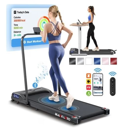Portable Walking Pad, 3-in-1 Compact Foldable Under Desk Treadmills for Home, LED Display, Remote Control, Electric Running Machine, 120KG Loads, Max. 9 or 12km/h, for Walking Jogging