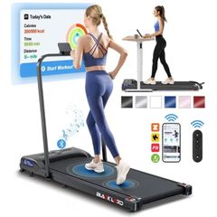 Portable Walking Pad, 3-in-1 Compact Foldable Under Desk Treadmills for Home, LED Display, Remote Control, Electric Running Machine, 120KG Loads, Max. 9 or 12km/h, for Walking Jogging
