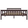 Bed Frame Dark Brown Solid Pine Wood 160x200 cm Image 4