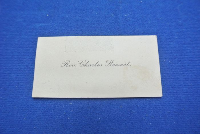 Visiting Or Calling Card For Rev. Charles Stewart