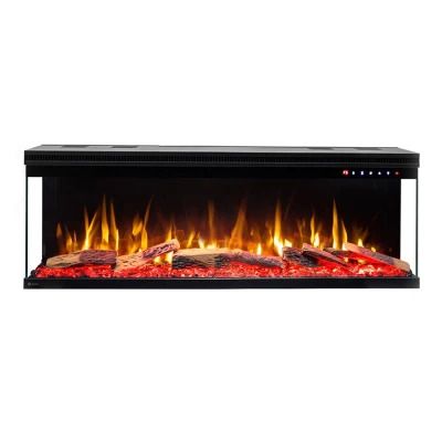 NEW Electric Fireplace Inserts, Recessed and Wall Mounted Fireplace Heater, Linear Fireplace/Thermostat, Remote & Touch Screen, Multicolor Flame, Timer,