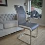 Grey Leather Dining Chairs Image 2