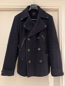 Navy wool blend coat