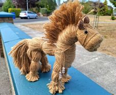 Very cute handmade jute horse figurine 28cm tall