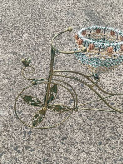 Vintage Metal Tricycle Planter 26 Inches Long