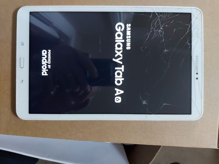 Samsung Galaxy Tab A6, Model SM-T580, FRP Google Locked, Scratches-cracks on display, but touchscreen works fine