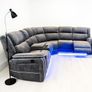 Hannan Electric Grey Fabric Recliner Sofa Image 3