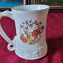 Royal Stuart By Royal Tara Bone China Gold Gilt Large Floral Tankard / Vase Made In Galway Ireland Image 5