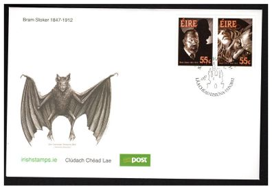 2012 Ireland Death Centenary of Bram Stroker (Dracula) Commemorative Stamps Official An Post First Day Cover (FDC)