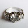 Vintage 925 Sterling Silver Three Stone Ring - size N - 5,2g Image 7