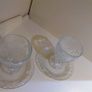 2 x Glass Dessert Bowl / Ice Cream Pot / Punch Bowl and Side Plate Image 4