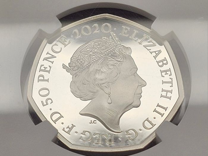 Royal Mint 2020 Silver Proof 50p Winnie the Pooh Colorised NGC PF69 UC