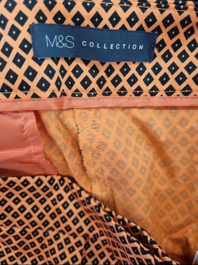 Bnwt M&S Orange/Black Trousers Size 14