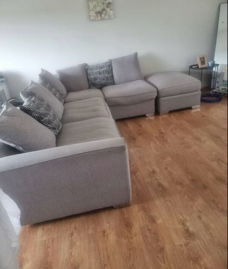 Grey Scattered Cushion Corner Sofa