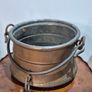 Antique Hand-Hammered Copper Cauldron Pail with Original Hanging Chain 19th Century Hearth Ware Image 2