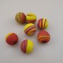 Vintage African Style yellow Red Glass Lot of 7 Image 5