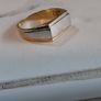 9ct white and yellow gold ring hallmarked 375 size 9 Image 4