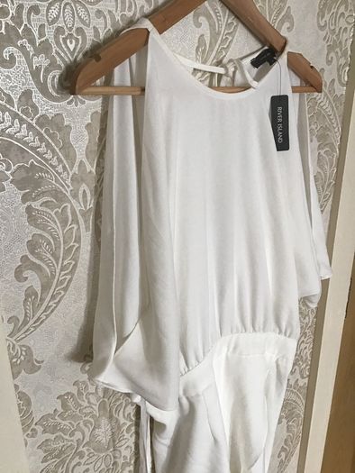 River Island Cream Playsuit Size 14 New