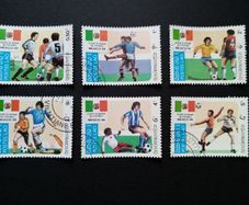 World Cup Mexico Stamps Set Vintage from Laos 1986