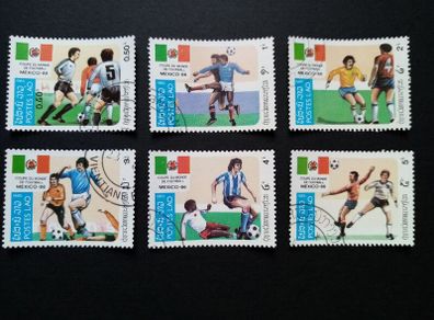 World Cup Mexico Stamps Set Vintage from Laos 1986