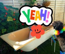 Cast Iron Vintage Peach Retro Bath Outdoor Pool