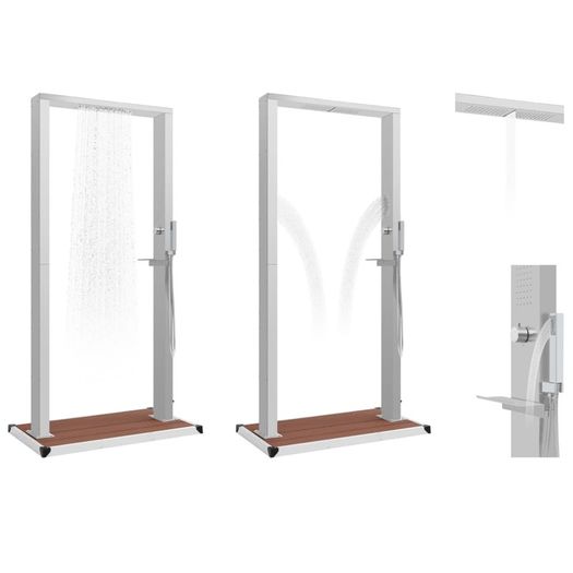 Outdoor Shower with Tray WPC Stainless Steel