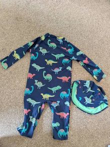 M and S boys swimsuit with hat 6-7yrs