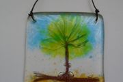 Glass Tree of Life suncatcher, Home decor, Ornament