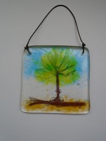 Glass Tree of Life suncatcher, Home decor, Ornament