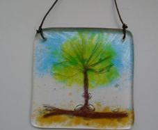 Glass Tree of Life suncatcher, Home decor, Ornament
