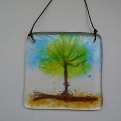 Glass Tree of Life suncatcher, Home decor, Ornament